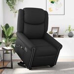 vidaXL Fauteuil inclinable massage électrique noir brillant similicuir