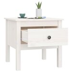 vidaXL Table d'appoint Blanc 50x50x49 cm Bois massif de pin