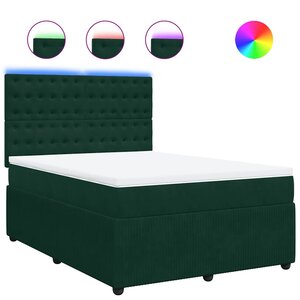 vidaXL Sommier à lattes de lit et matelas Vert foncé 140x200cm Velours