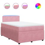 vidaXL Sommier à lattes de lit avec matelas rose 120x190 cm velours