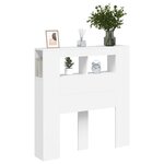 vidaXL Tête de lit à LED blanc 100x18 5x103 5 cm bois d'ingénierie