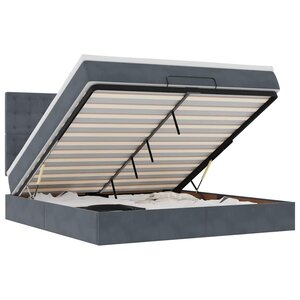 VidaXL Cadre de lit ottoman avec matelas gris foncé 160x200cm velours