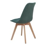 Lot de 4 chaises de salle à manger moderne design robuste velours côtelé vert foncé 03_0009827