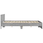 vidaXL Cadre de lit avec tête de lit gris béton 150x200 cm