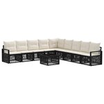 vidaXL Ensemble de canapé de jardin 10 Pièces Noir polyrotin