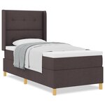 vidaXL Lit à ressorts avec matelas marron foncé 90x200 cm