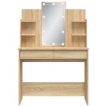 vidaXL Coiffeuse avec lumières LED chêne sonoma 96x40x142 cm