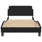 vidaXL Cadre de lit sans matelas noir 100x200 cm tissu