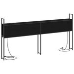 vidaXL Headboard de Rangement avec Station de Charge Chêne noir