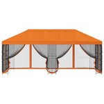 vidaXL Gazebo avec murs latéraux 6 x 3 m Orange Polyester et Acier 190