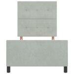 Lit vidaXL Gris clair 100x200 cm Velours