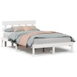 vidaXL Cadre de lit Blanc 140 x 190 cm Bois de pin massif