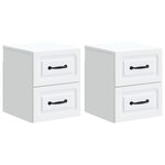 vidaXL Cabinet de chevet mural 2 pc Blanc 34 5 x 33 x 40 cm