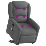 vidaXL Fauteuil de massage inclinable Gris foncé Tissu