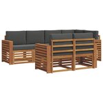 vidaXL Ensemble de canapés d'extérieur 7 pc Naturel et Anthracite