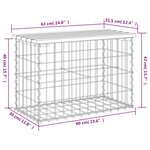 vidaXL Banc de jardin design gabion 63x31 5x42 cm bois de pin imprégné