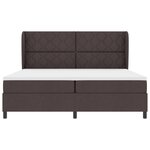 vidaXL Lit à ressorts avec matelas marron foncé  200x200 cm en tissu