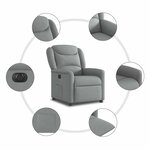 vidaXL Fauteuil inclinable électrique Gris clair Tissu