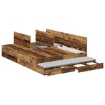 vidaXL Cadre de lit avec rangement avec tiroir Bois Ancien 135 cm