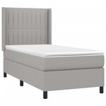 vidaXL Sommier à lattes de lit matelas LED Gris clair 90x190cm Tissu