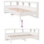 vidaXL Lit bibliothèque sans matelas blanc 90x200cm bois de pin massif