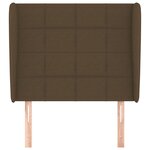 vidaXL Tête de lit avec oreilles Marron foncé 93x23x118/128 cm Tissu