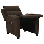 vidaXL Fauteuil de massage Marron foncé Tissu