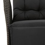 vidaXL Ensemble à manger de jardin coussins 7Pièces Noir Résine tressée