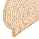vidaXL Tapis d'escalier 15 pièces 65 x 21 x 4 cm Crème Demi-rond Grand