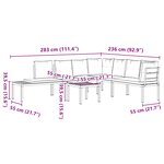 vidaXL Ensemble de banc de jardin avec coussins 5 Pièces noir