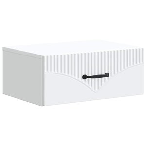 vidaXL Cabinet de chevet mural avec tiroir Blanc 49 x 34 5 x 20 cm