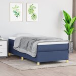 vidaXL Sommier à lattes de lit avec matelas Bleu 90x200 cm Tissu
