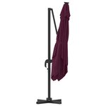 vidaXL Parasol cantilever Roma Bordeaux 286x285x265 cm en alu