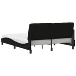 vidaXL Lit avec matelas noir 160x200 cm tissu