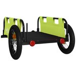 vidaXL Remorque de vélo vert tissu oxford et fer