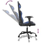 vidaXL Chaise de jeu Noir et bleu Similicuir