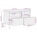 vidaXL Meuble TV noir 70x33 5x46 cm bois massif manguier brut
