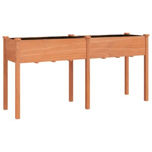 vidaXL Jardinière avec doublure marron 161x45x76 cm bois massif sapin