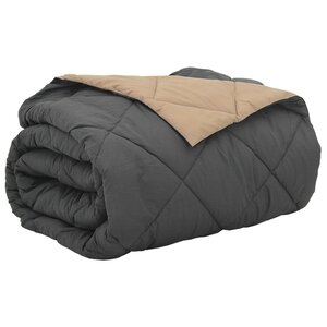vidaXL Duvet d'été simple Anthracite et Taupe 220 x 240 cm Microfibre