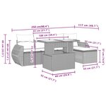 vidaXL Salon de jardin 6 Pièces avec coussins gris clair résine tressée