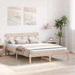 vidaXL Cadre de lit avec tête de lit 140x200 cm en bois massif de pin