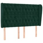 vidaXL Tête de lit avec oreilles Vert foncé 163x23x118/128 cm Velours