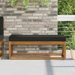 vidaXL Coussin de Siège d'Extérieur Noir 111 5 x 40 x 8 cm