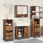 vidaXL Ensemble de mobilier de salle de bain 3 Pièces Bois Ancien