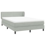 vidaXL Sommier à lattes de lit et matelas gris clair 140x210cm velours