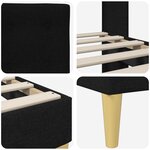 vidaXL Cadre de lit avec tête de lit Noir 90 x 200 cm Tissu
