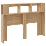 vidaXL Tête de lit à LED chêne sonoma 140x18 5x103 5cm bois ingénierie