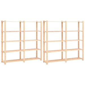 vidaXL Étagères de rangement à 5 niveaux 2Pièces 170x38x170 cm Pin 500 kg