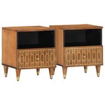vidaXL Tables de chevet 2 Pièces 40x33x46 cm Bois de manguier solide