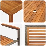 Ensemble de Salle à Manger de Jardin 5 pièces vidaXL Gris Poly Rattan Acacia